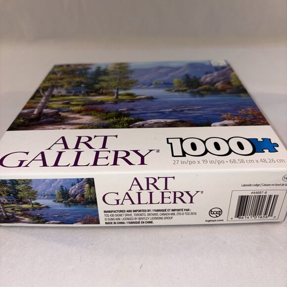 Art Gallery LAKESIDE LODGE Sure-Lox 1000 Pc Jigsaw Puzzle Lake Cabin Sealed NEW - Picture 5 of 5
